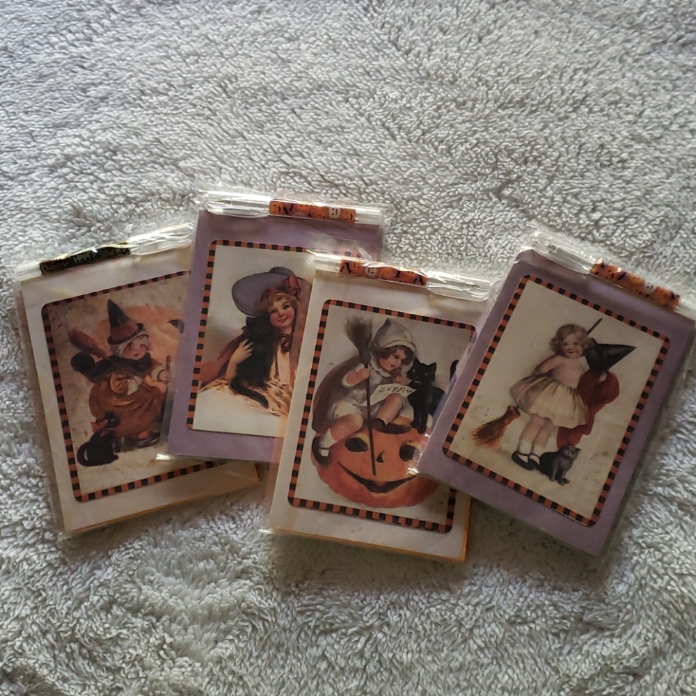 Vintage Inspired Halloween Notepads Set of 4
